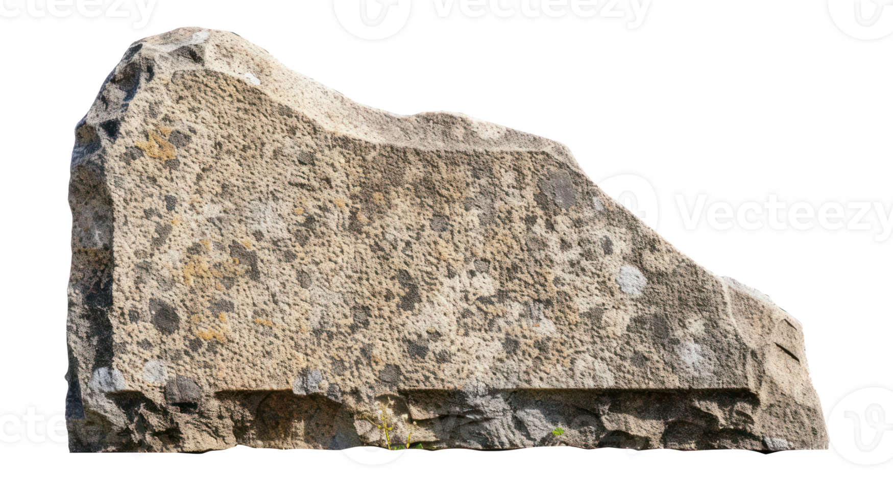 AI generated Ancient grey stone plaque with rough texture on transparent background png
