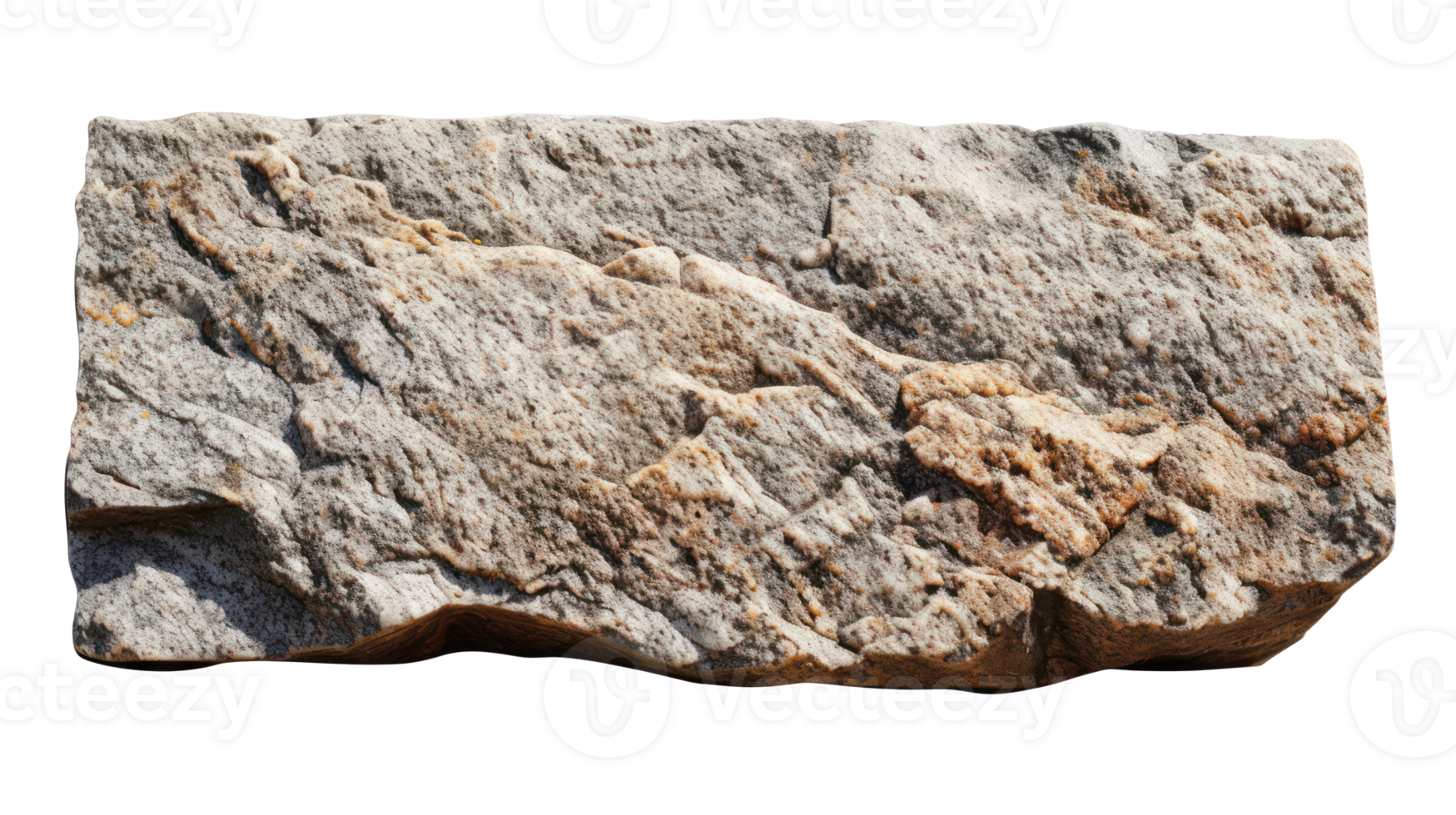 AI generated Ancient grey stone plaque with rough texture on transparent background png