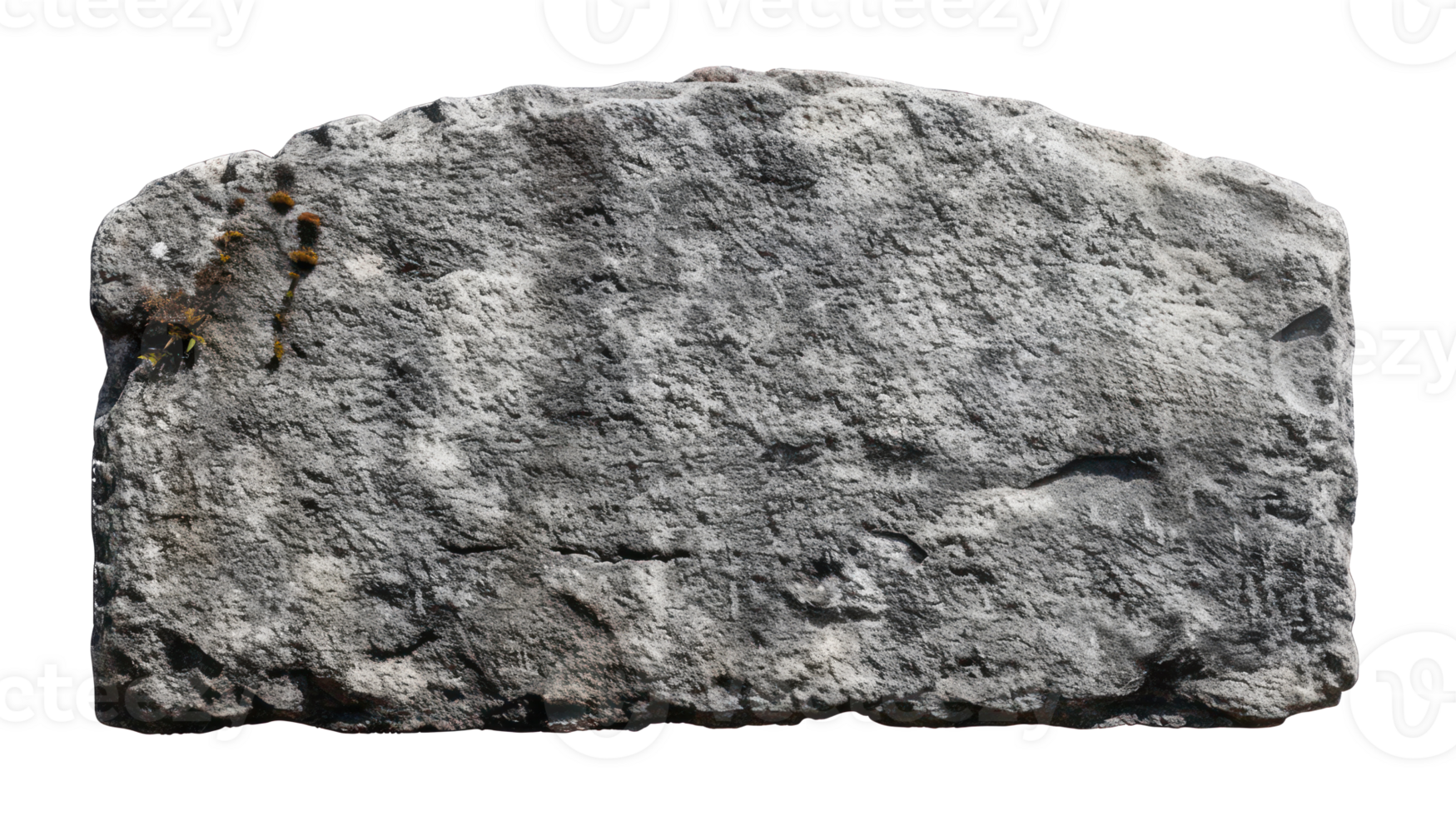 AI generated Ancient grey stone plaque with rough texture on transparent background png