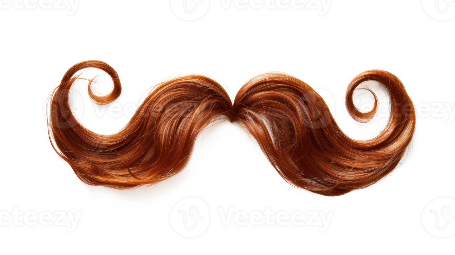 AI generated Elegant curly mustache with vintage barber style on transparent background png