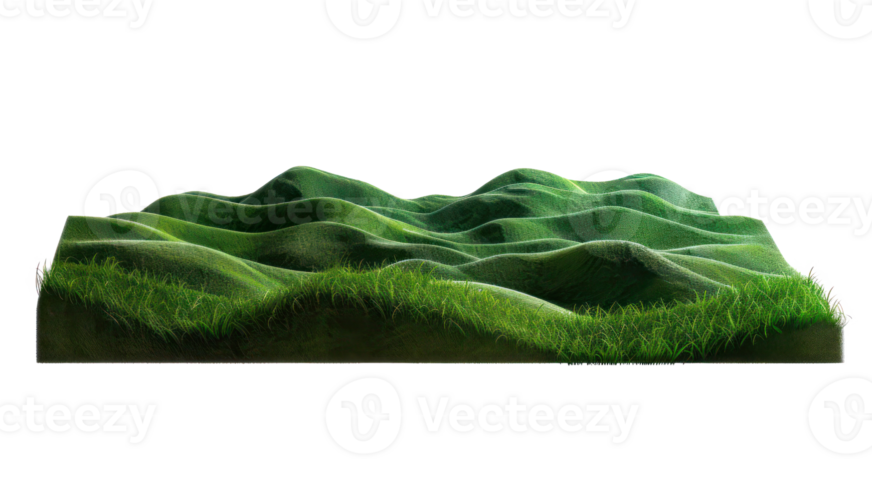 AI generated Serene green rolling hills in a peaceful countryside landscape on transparent background png