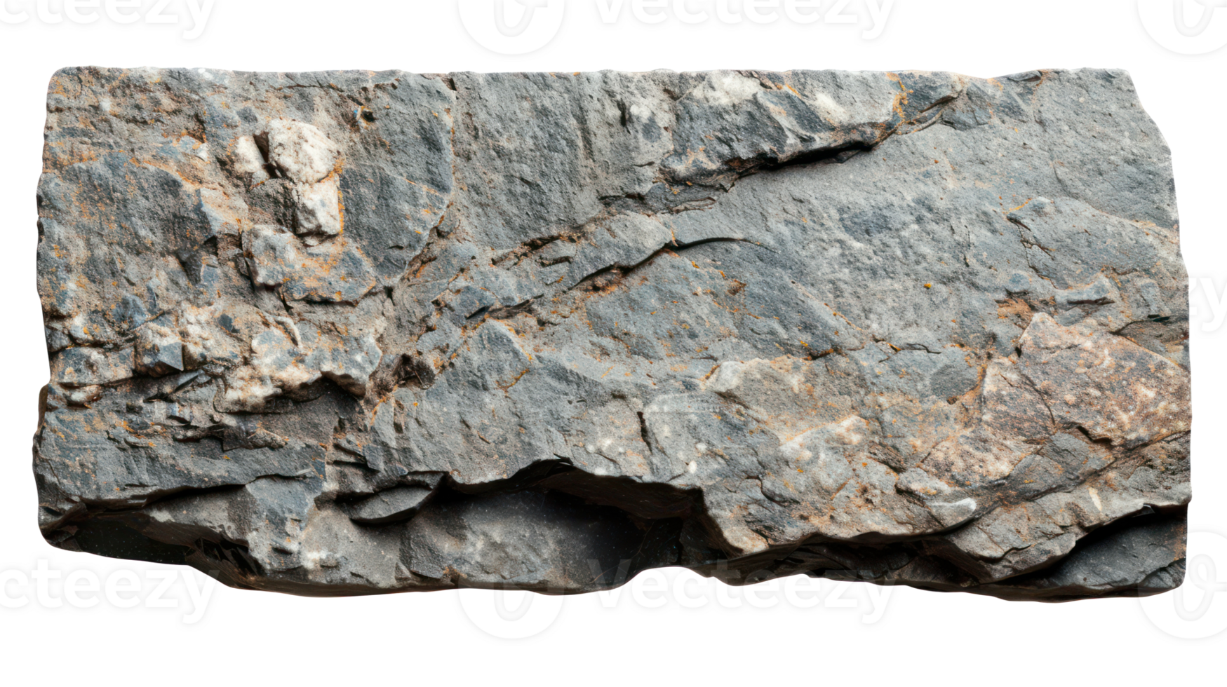 AI generated Ancient grey stone plaque with rough texture on transparent background png