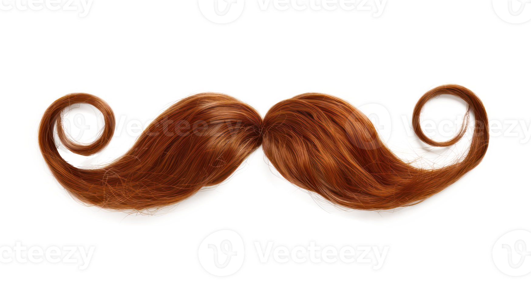 AI generated Elegant curly mustache with vintage barber style on transparent background png