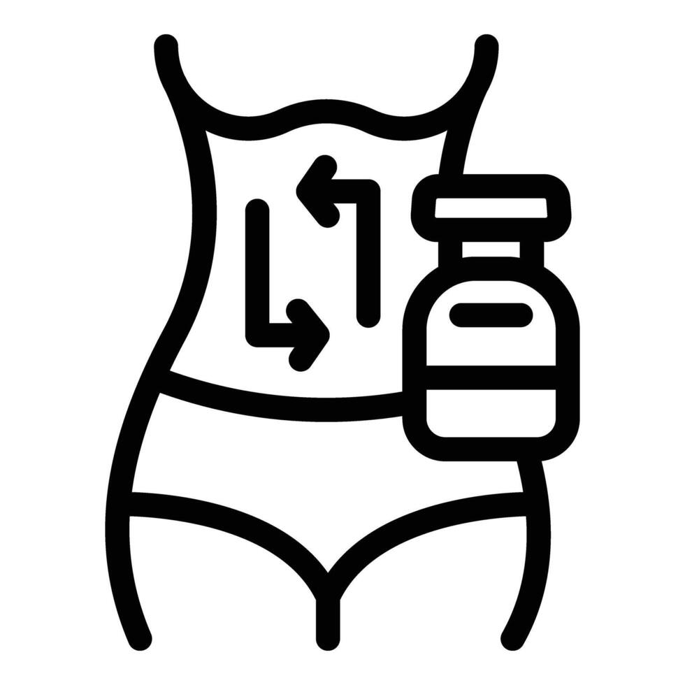 Abdominal probiotic product icon outline vector. Balanced diet plan vector