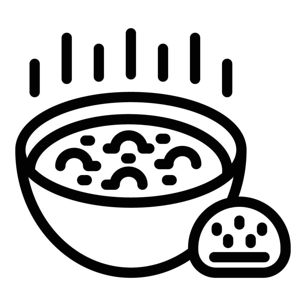 repollo sopa de remolacha icono contorno vector. hecho en casa abundante receta vector