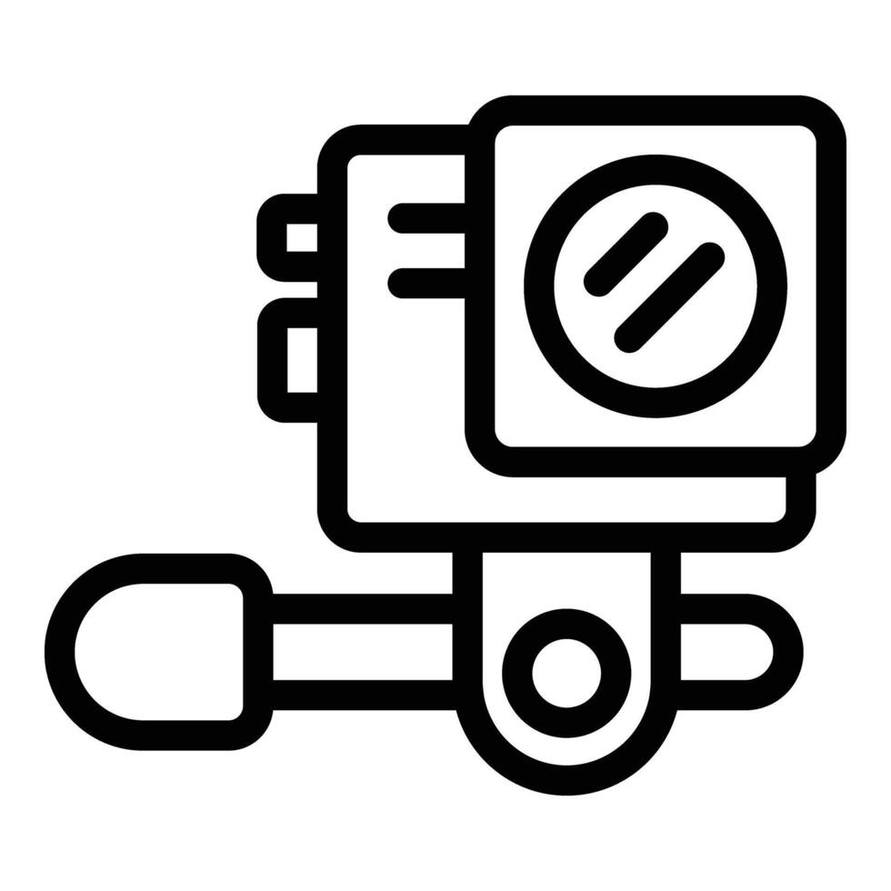 All weather action cam icon outline vector. Electronic modern camcorder vector