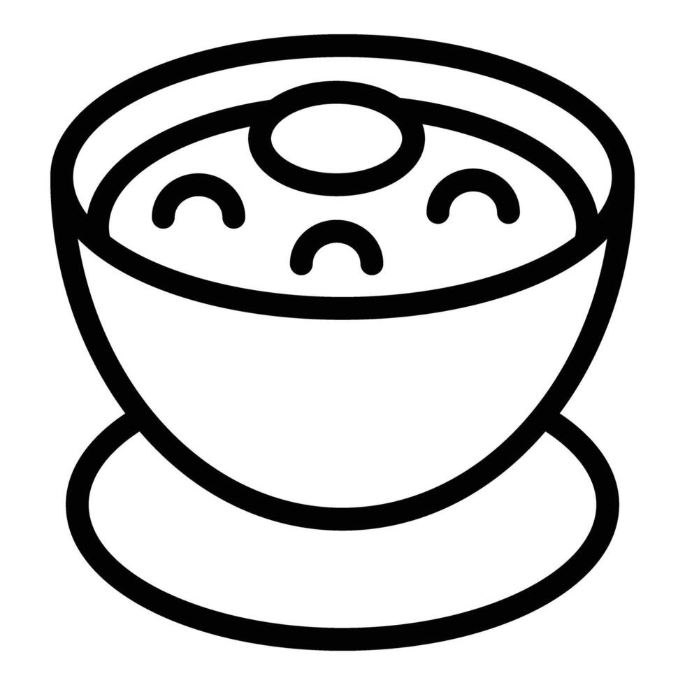 Fresh borsch bowl food icon outline vector. Delicious Ukrainian soup vector