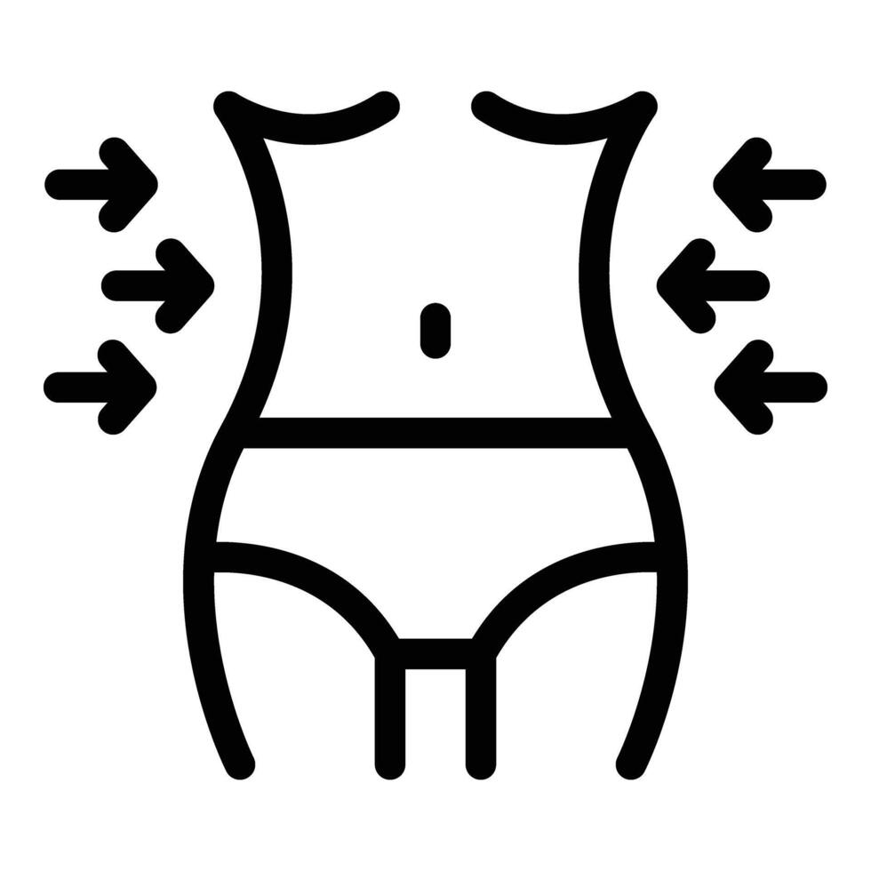 Skinny belly icon outline vector. Sport body shape vector