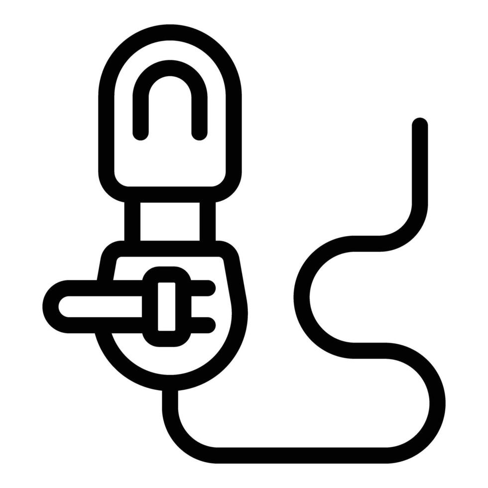 Clip on lavalier lapel mic icon outline vector. Sound media recording tool vector