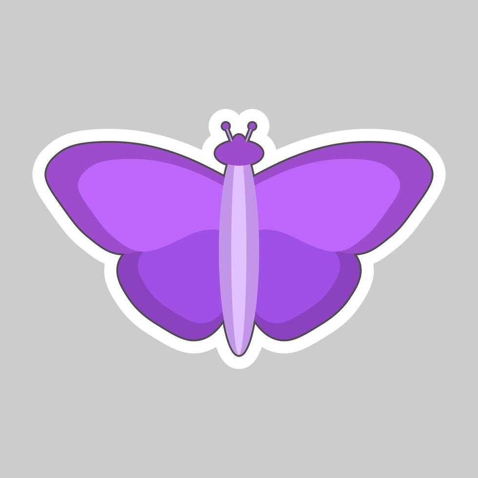 Beautiful purple butterfly. Wings and antennae butterfly vector