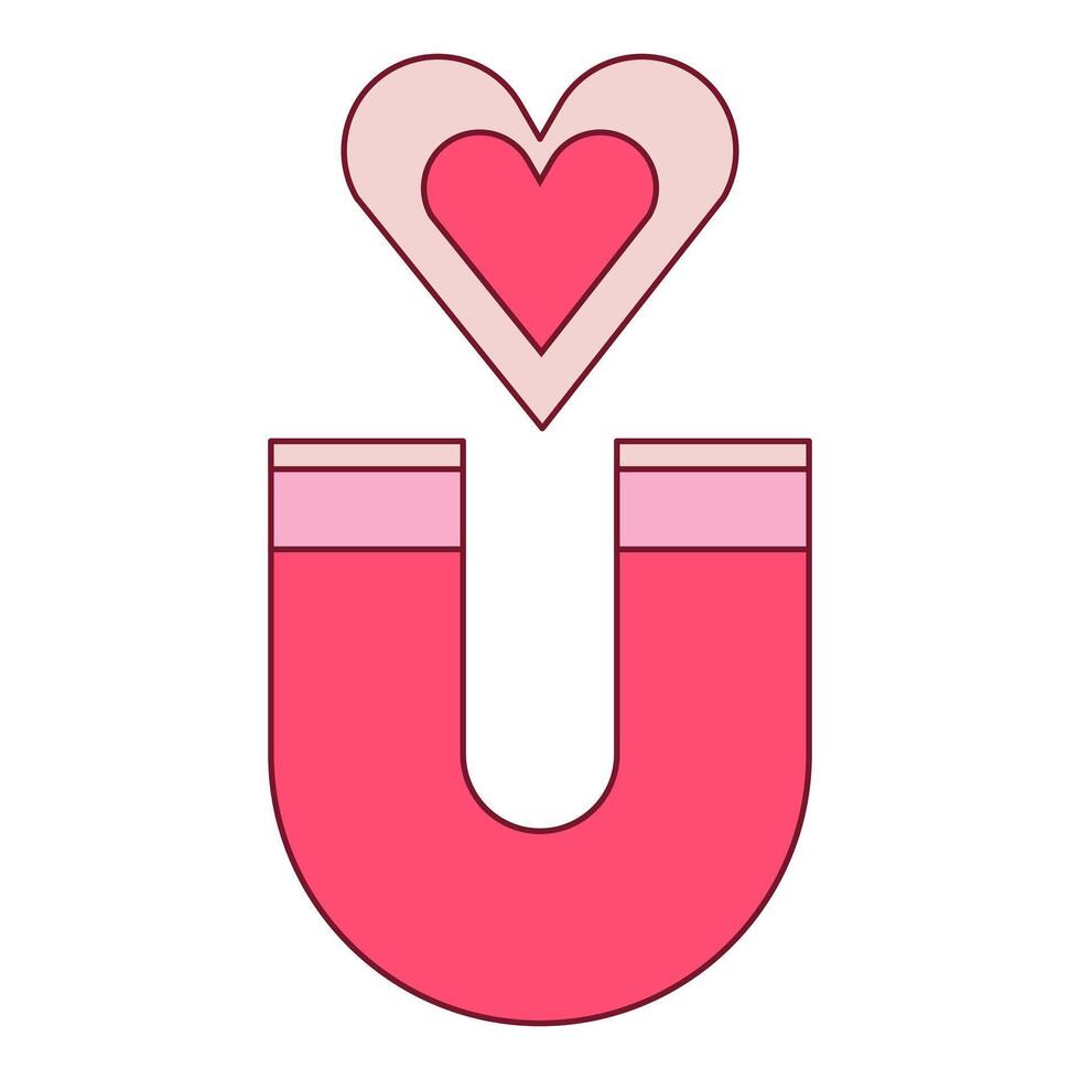 Magnet attracting heart concept on white background vector