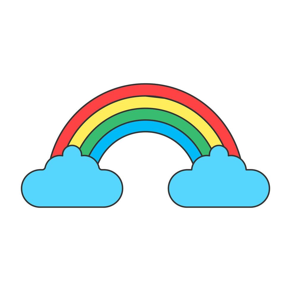 arco iris y nubes, clima en aislado blanco antecedentes vector