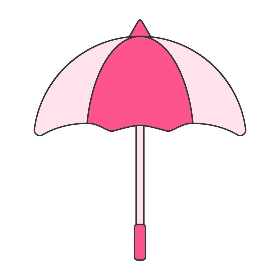 Umbrella rain protection, Weather on isolated white background vector