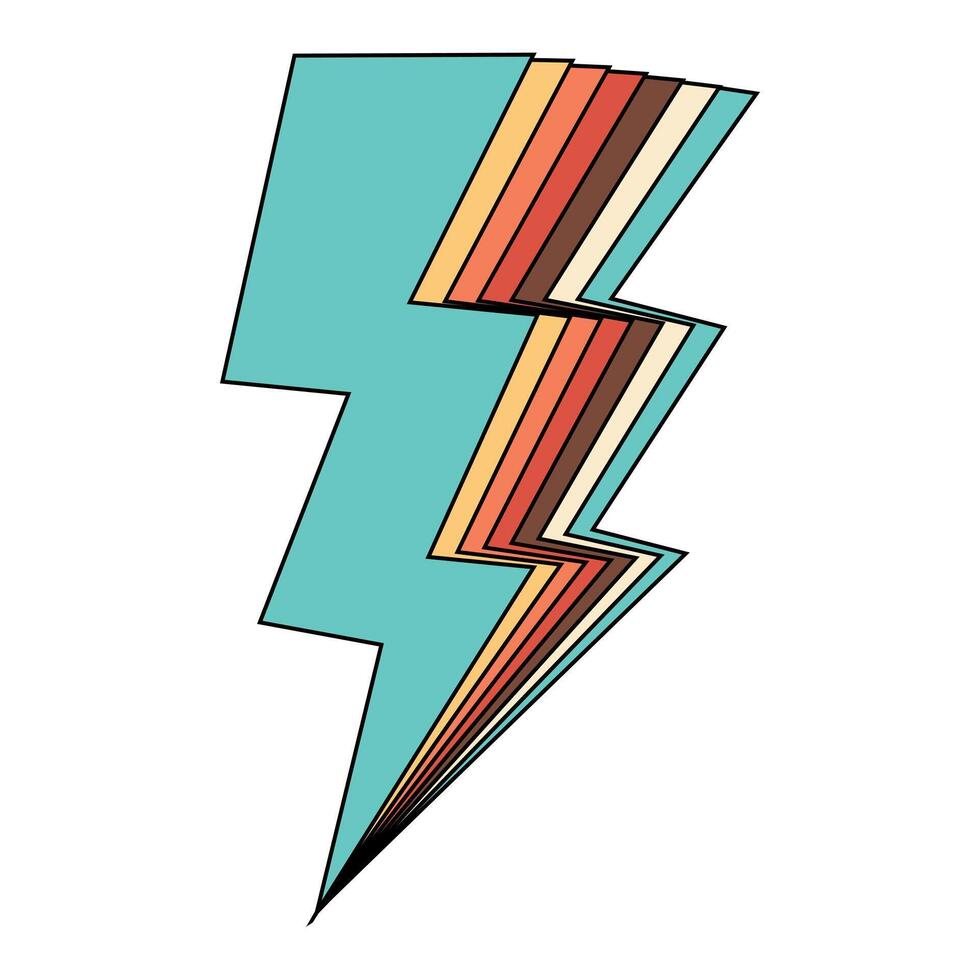 Electric Bolt lightning flash retro style vector