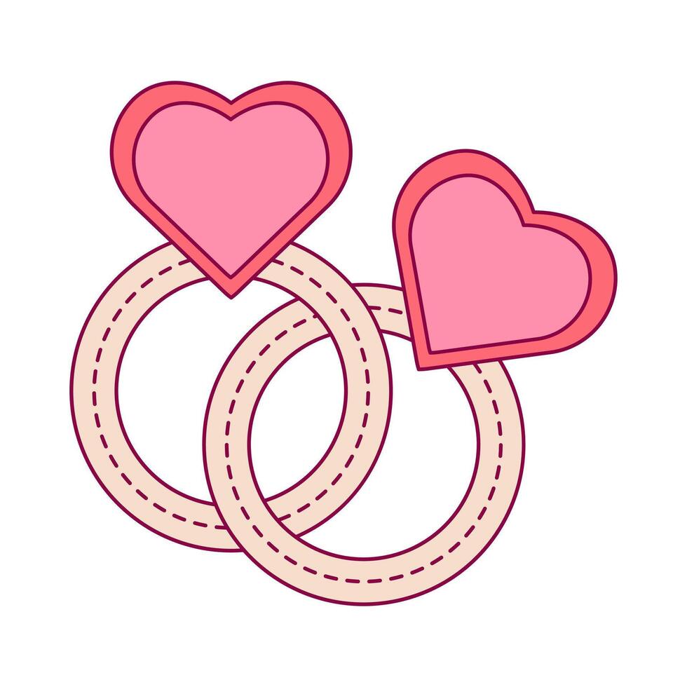 Ring love heart isolated on a white background vector