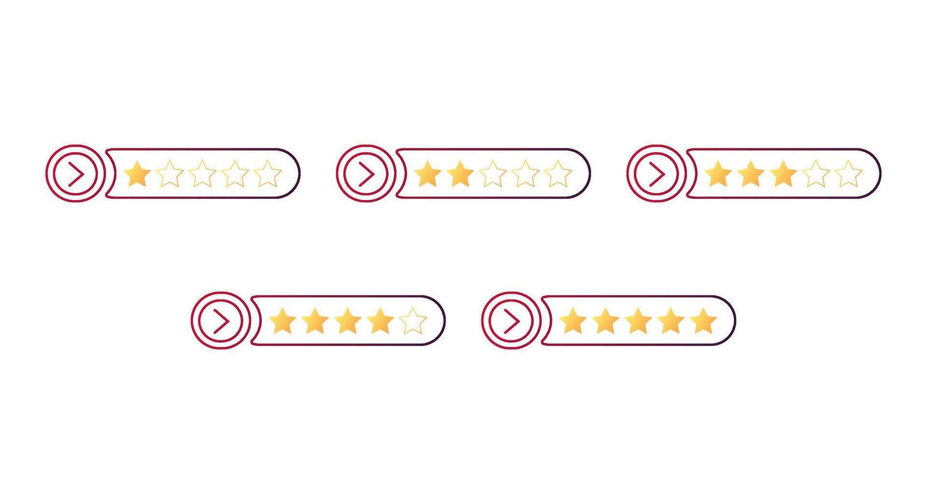 Rating customer feedback. Set of badge rating with star vector