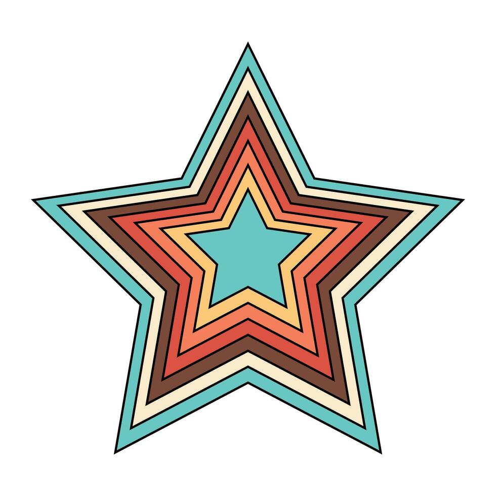 Retro star shape isolated on white background vector