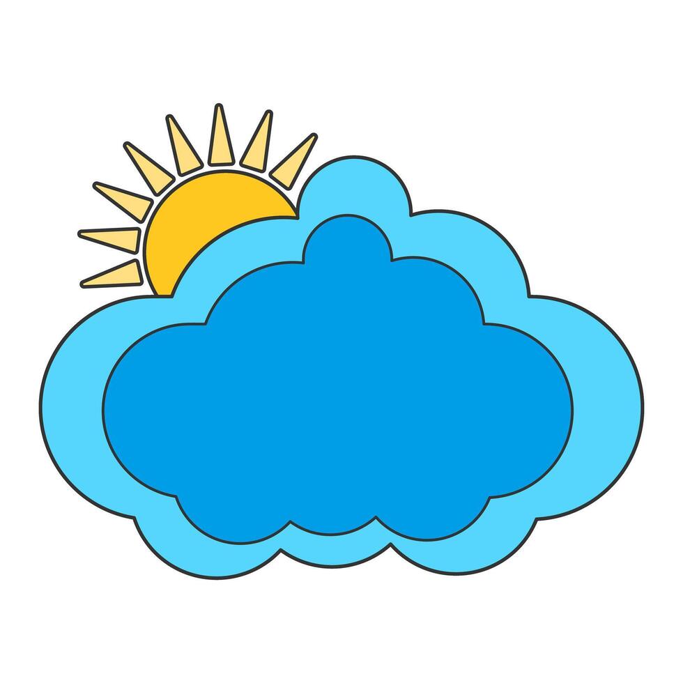 Cloud and sun Weather on isolated white background vector