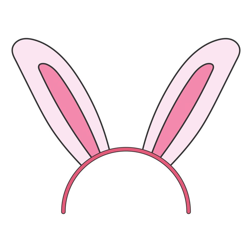 Easter bunny ears mask. Bunny ear headband on white background vector