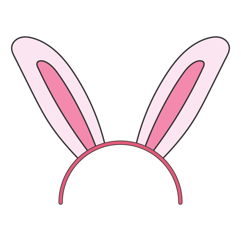 Easter bunny ears mask. Bunny ear headband on white background vector