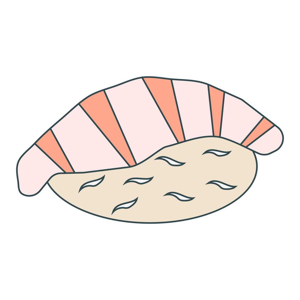 Sushi with salmon. Design in cartoon style elements. Vector illustration
