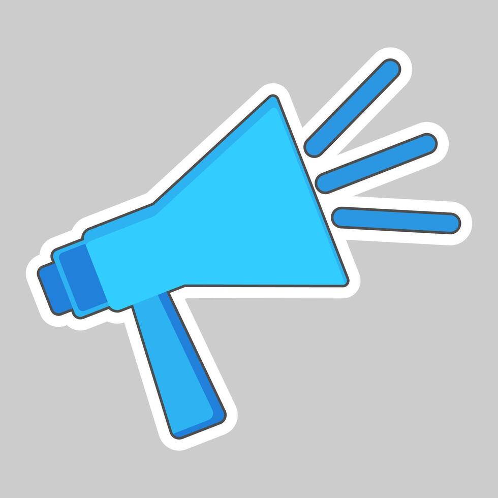 Electric megaphone symbol with sound. Megaphone on a gray background vector