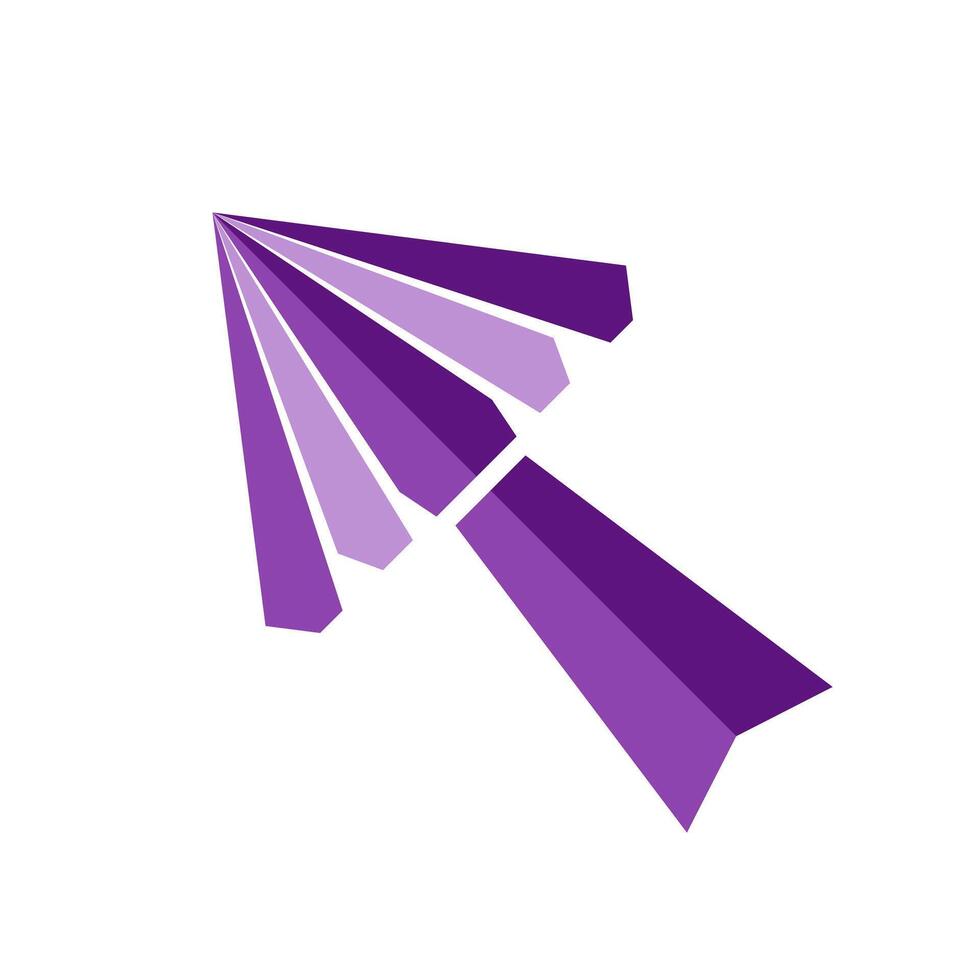 Modern purple pointer cursor arrow. Computer mouse click vector