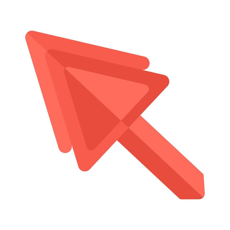 Red pointer cursor arrow modern style. Computer mouse click vector