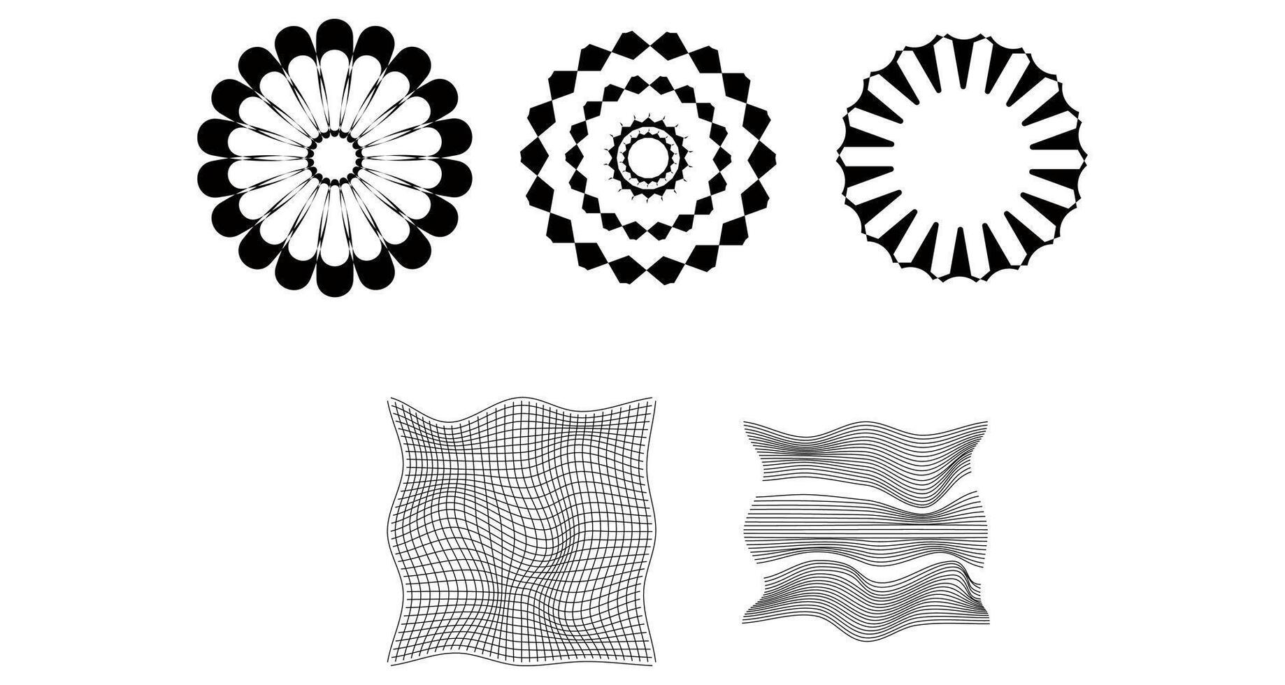 Geometric shapes modern elements. Universal retro futuristic universal trendy shapes vector