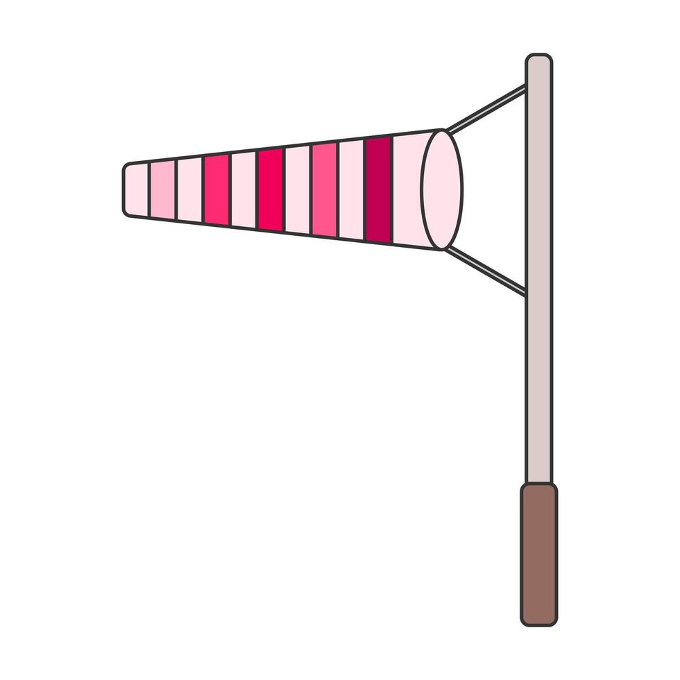 Windsock wind speed, Direction on isolated white background vector