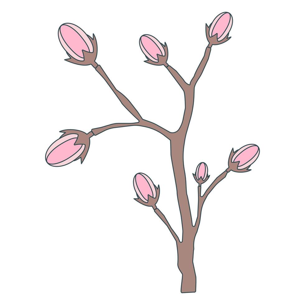 Simple Sakura cherry blossom. Spring promotion vector