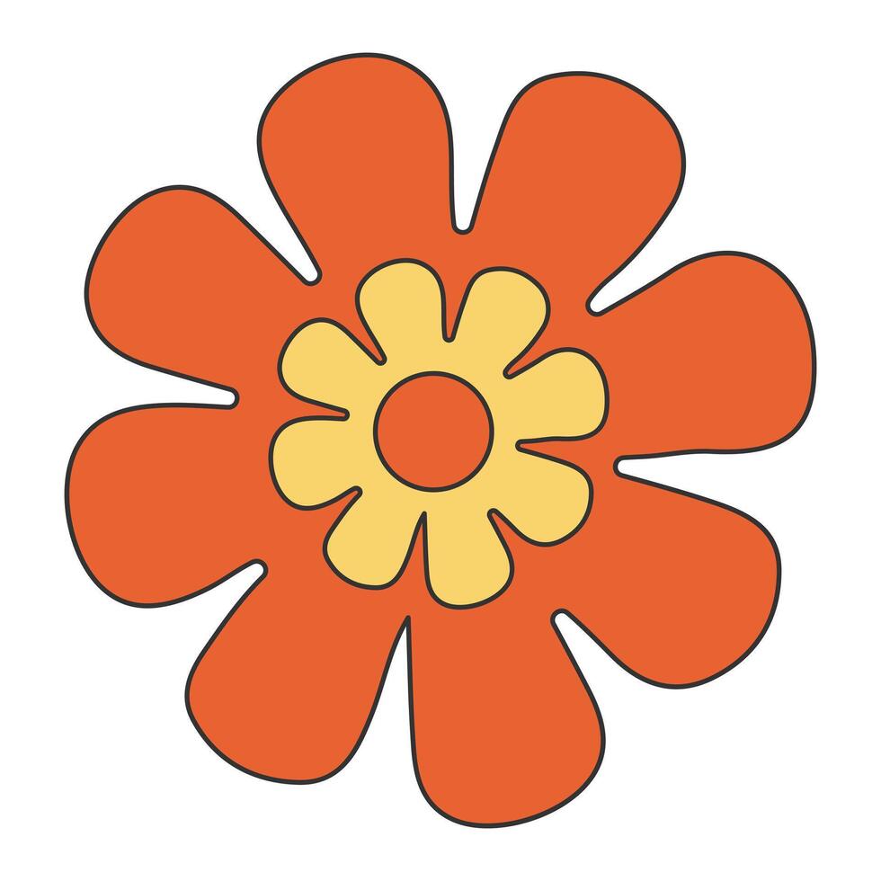 naranja flores elementos en blanco antecedentes vector