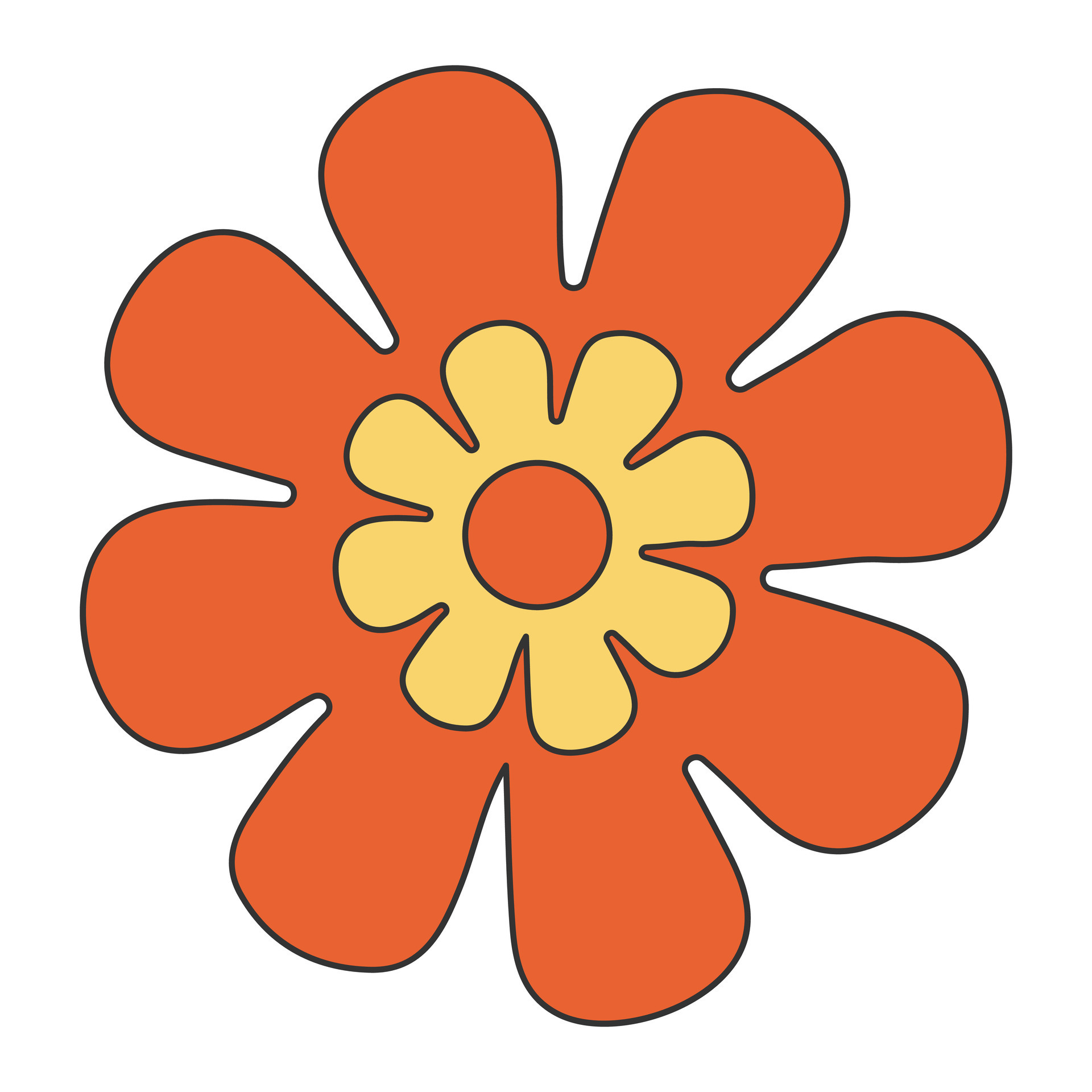 Orange flowers elements on white background 40273104 Vector Art at Vecteezy