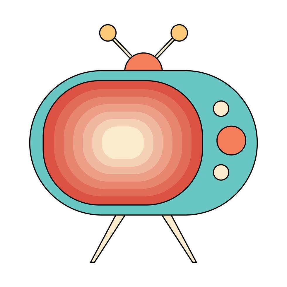 cómic retro televisor. retro antiguo televisión dibujos animados vector