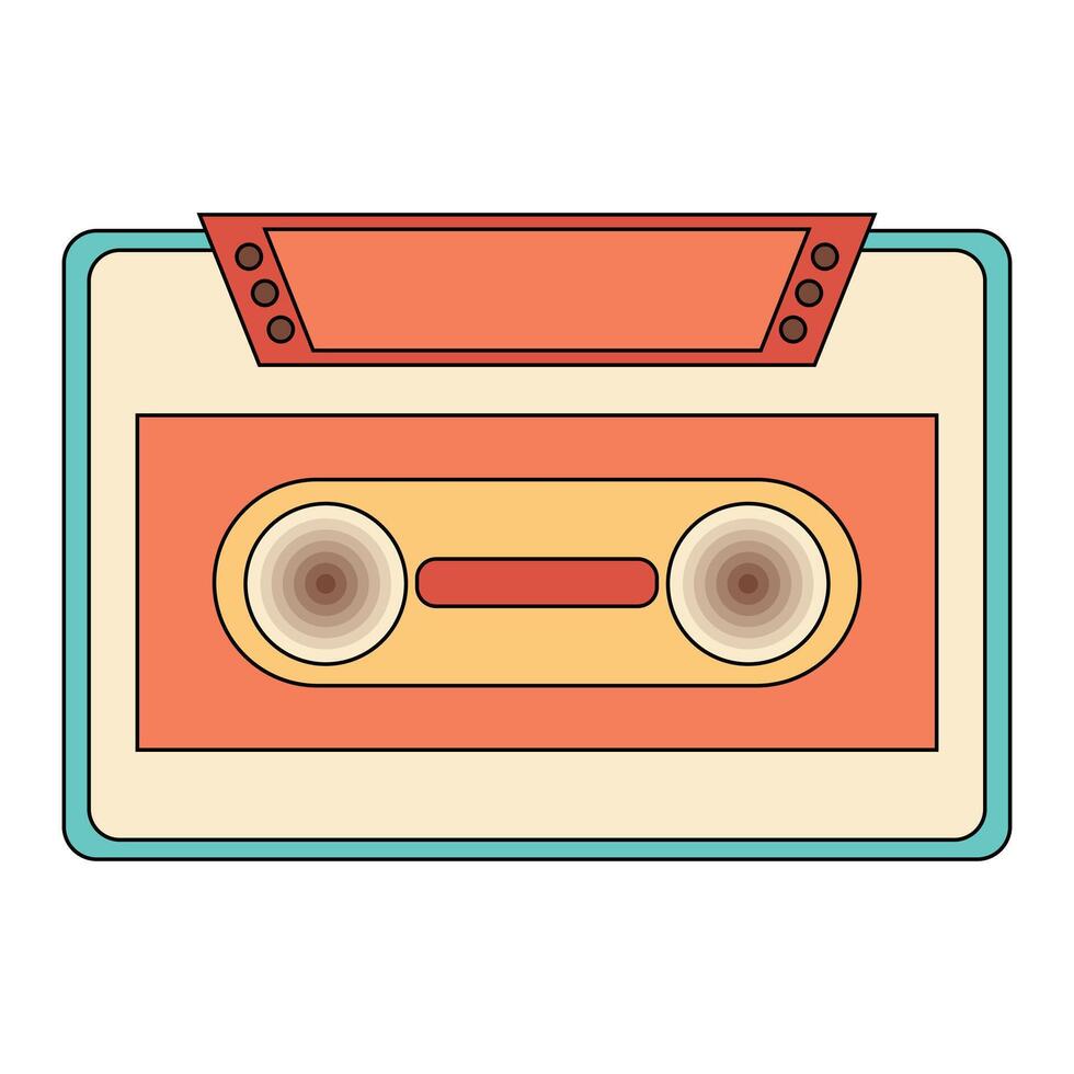 Audio cassette tape retro. Mix tape retro cassette vector