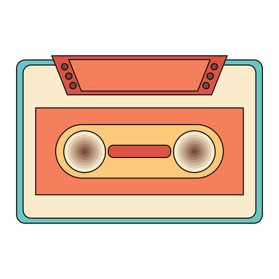 Audio cassette tape retro. Mix tape retro cassette vector