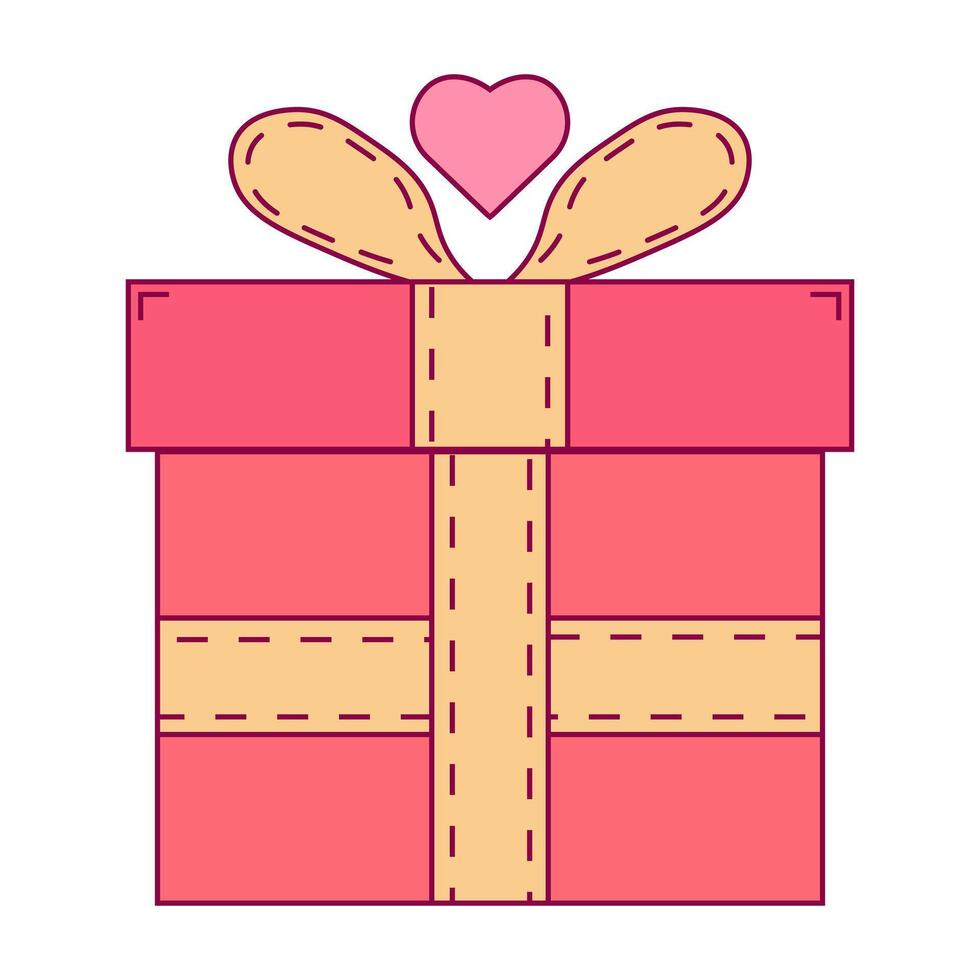 Red gift boxes tied with ribbons heart vector