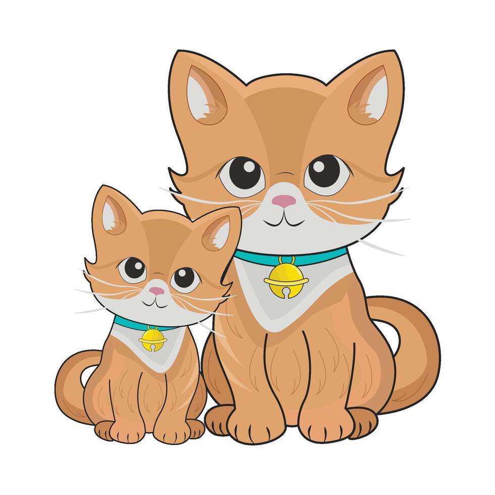 illustration of two cats vector