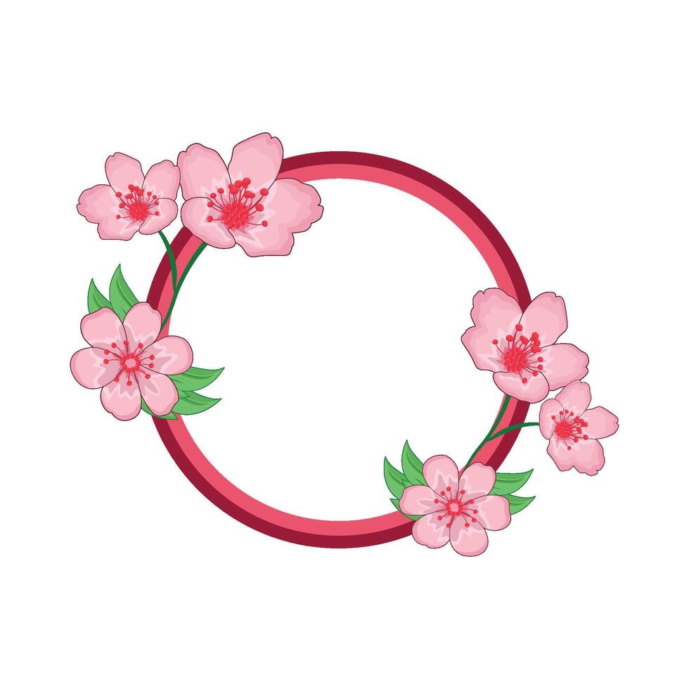 illustration of  cherry blossom frame vector