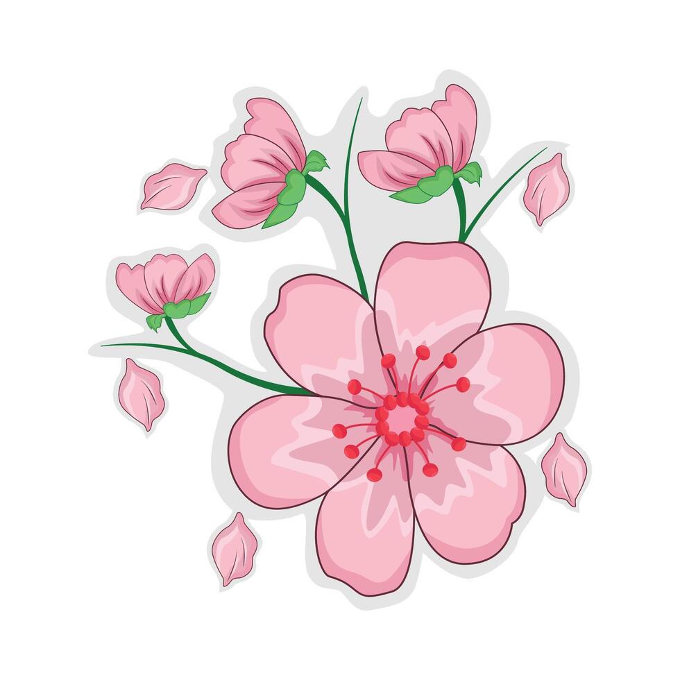 ilustración de Cereza florecer vector