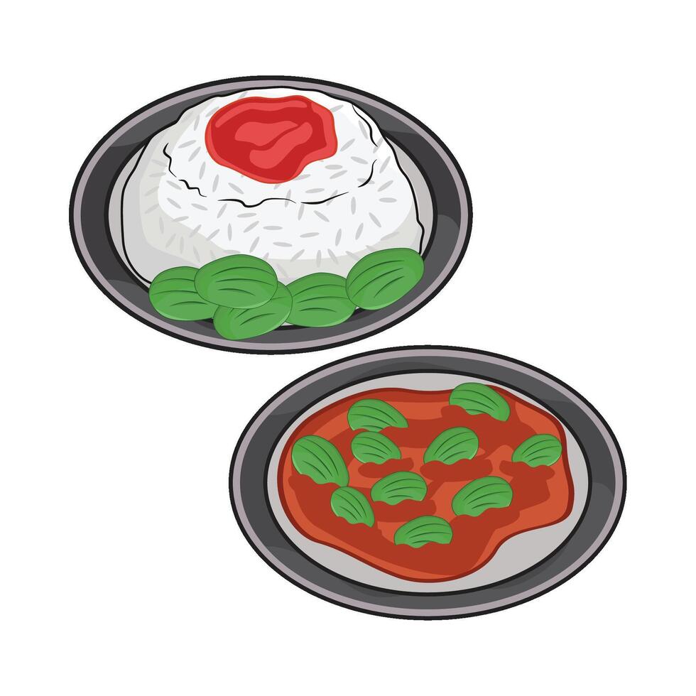 illustration of sambal petai vector