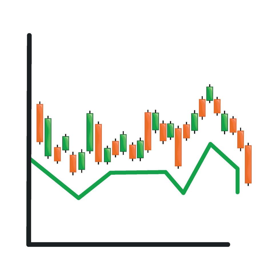 illustration of candlestick chart vector