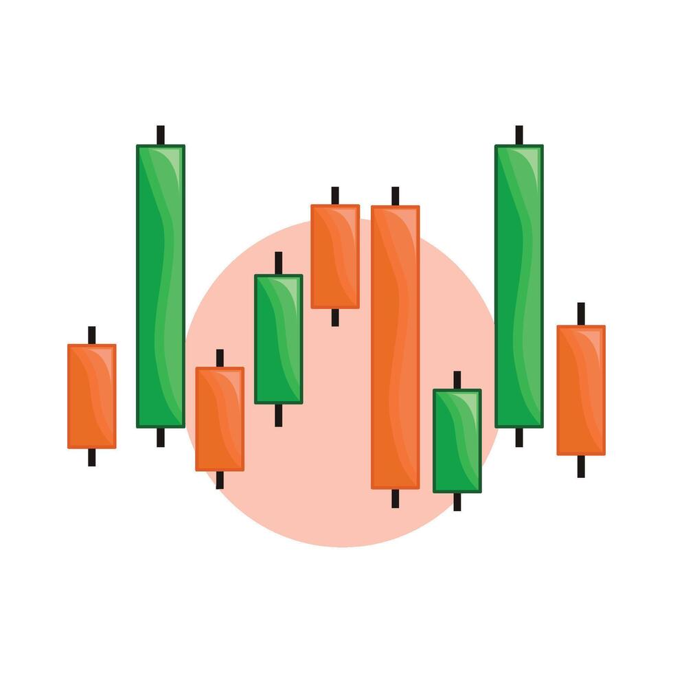 illustration of candlestick chart vector