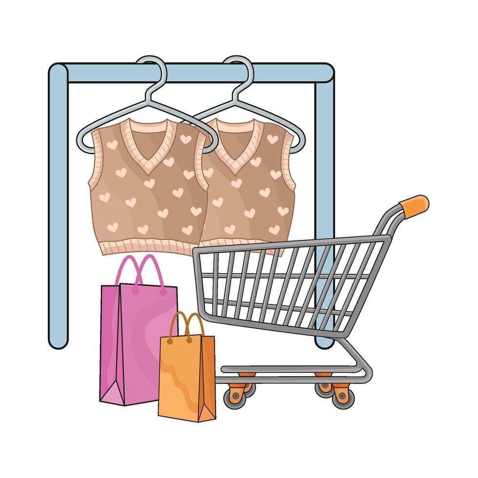 illustration of clothing shop vector