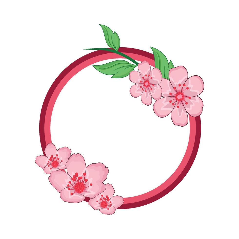 illustration of  cherry blossom frame vector