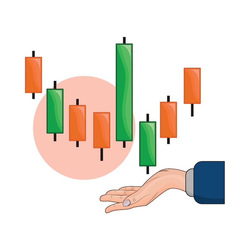 illustration of candlestick chart vector