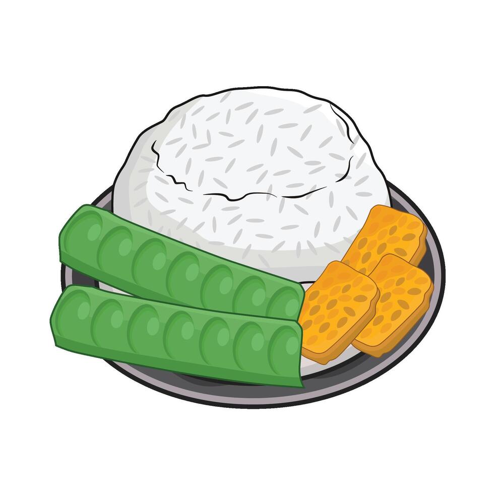 illustration of nasi liwet vector