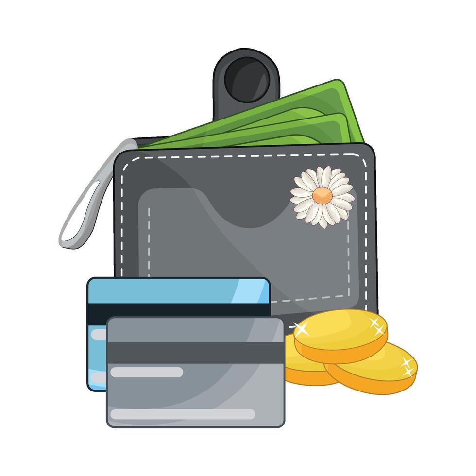 illustration of woman wallet vector