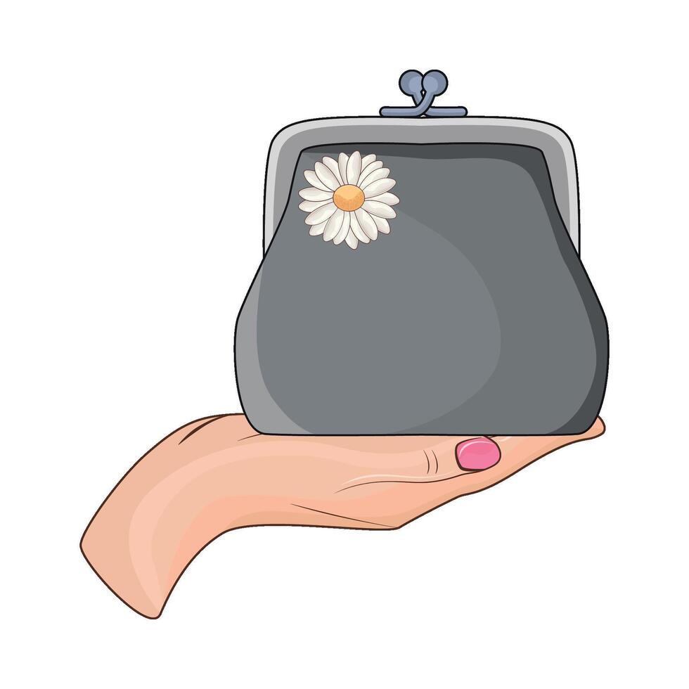 illustration of woman wallet vector