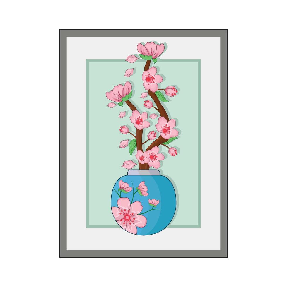 原画『flower, j'.』 Seiko Okuhara Japanese Woodblock Print - Cherry Blossoms and
